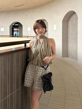 「SNIDEL（スナイデル）のアイテム（トップス）」を使った、SNIDELさん（レディース・153cm）の夏コーディネート