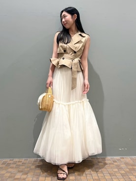 「SNIDEL（スナイデル）のアイテム（ワンピース/ドレス）」を使った、SNIDELさん（レディース・157cm）の夏コーディネート