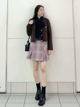 「アイテム（ノーカラージャケット）」を使った、SNIDELさん（レディース・165cm）の秋コーディネート