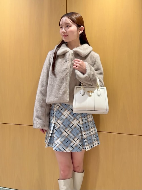 セール】ステンカラーショートファーコートジャケット（ステンカラー