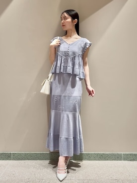 「ニットトップス」｜SNIDELさん（レディース・160cm）の夏コーディネート