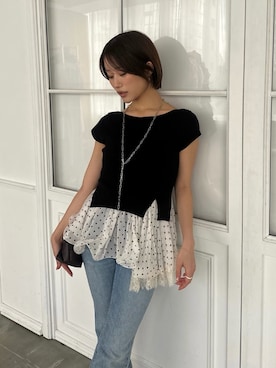 「SNIDEL（スナイデル）のアイテム（パンツ）」を使った、SNIDELさん（レディース・153cm）の夏コーディネート