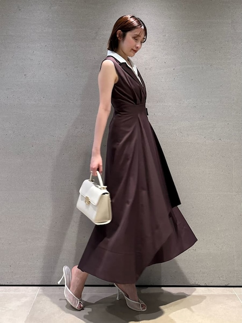 SNIDEL レイヤードワンピース　BLACK×BROWN スナイデル SNIDEL タンクレイヤードワンピース （BLK