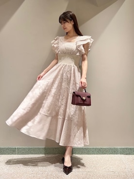 「SNIDEL（スナイデル）のウエストリブレースドレス（ドレス）」を使った、SNIDELさん（レディース・165cm）の夏コーディネート