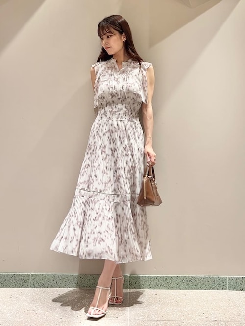 SNIDEL 極美品 プリントプリーツワンピース フラワー 0 - メルカリ