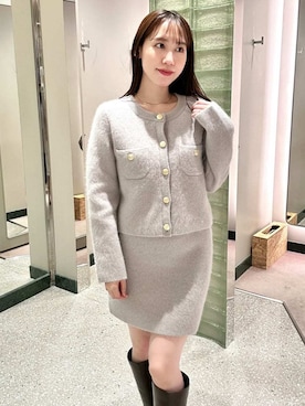 「アイテム（ノーカラージャケット、グレー系）」を使った、SNIDELさん（レディース・162cm）の秋コーディネート