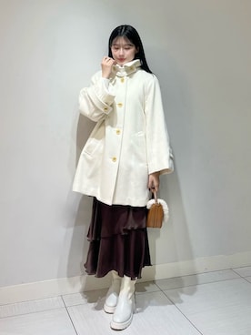「アイテム（ステンカラーコート、ホワイト系）」を使った、SNIDELさん（レディース・158cm）の秋コーディネート