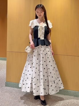 「フレアスカート」｜SNIDELさん（レディース・160cm）の春コーディネート