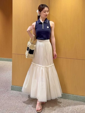 「SNIDEL（スナイデル）のアイテム（バッグ）」を使った、SNIDELさん（レディース・160cm）の夏コーディネート
