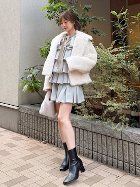 「ワントーンコーデ」｜「アイテム（ワンピース/ドレス）」を使った、SNIDELさん（レディース・162cm）の冬コーディネート