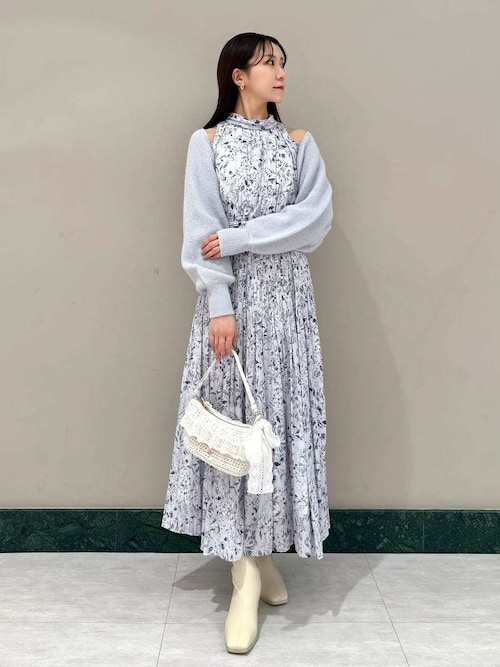 コールドショルダーロングワンピース(ワンピース)|SNIDEL コールドショルダーロングワンピース(ワンピース)|SNIDEL