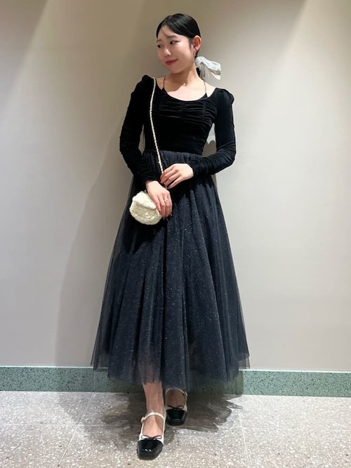 Chacott snidel ベロア×チュールワンピース チャコット SNIDEL｜【Chacott】ベロア×チュールワンピース | Rakuten