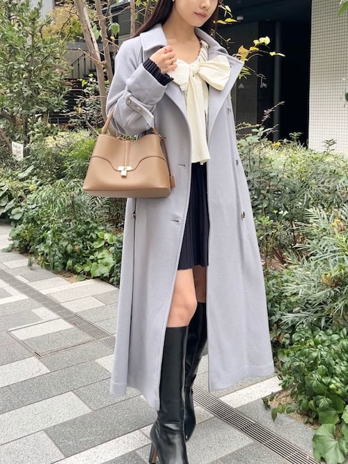 SNIDELウールカシミヤスタンドカラーコート 2025年　新作 セール】ウールカシミヤスタンドカラーコート（チェスターコート