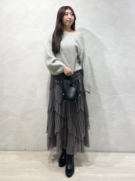 「SNIDEL（スナイデル）のアイテム（ブーツ）」を使った、SNIDELさん（レディース・162cm）の冬コーディネート