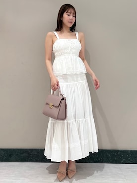 「アイテム（パンプス、ピンク系）」を使った、SNIDELさん（レディース・157cm）の夏コーディネート