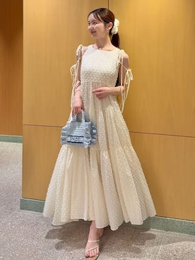 「SNIDEL（スナイデル）のアイテム（ワンピース/ドレス）」を使った、SNIDELさん（レディース・160cm）の夏コーディネート