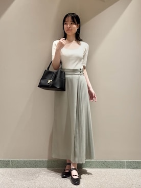 「ニットトップス」｜SNIDELさん（レディース・160cm）の夏コーディネート