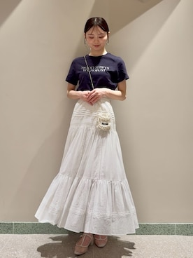 「アイテム（チャーム）」を使った、SNIDELさん（レディース・160cm）の夏コーディネート