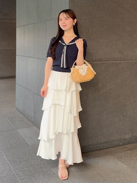 「SNIDEL（スナイデル）のアイテム（トップス）」を使った、SNIDELさん（レディース・160cm）の夏コーディネート