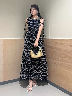 「SNIDEL（スナイデル）のアイテム（ワンピース/ドレス）」を使った、SNIDELさん（レディース・157cm）の夏コーディネート