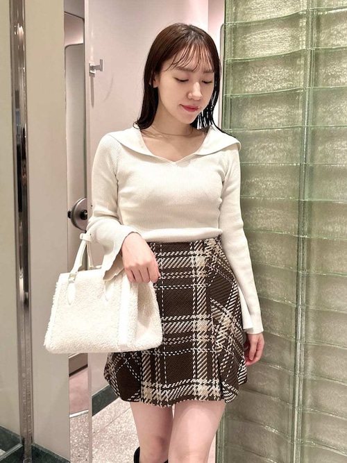 Sustainableロービングチェックミニスカート（スカート