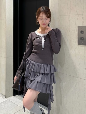 「SNIDEL（スナイデル）のアイテム（ニット/セーター）」を使った、SNIDELさん（レディース・153cm）の夏コーディネート