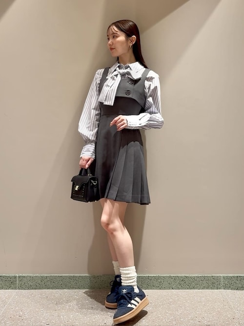 snidel ラップテーラードジャンパースカート グレー S スカート