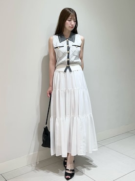 「SNIDEL（スナイデル）のアイテム（ワンピース/ドレス）」を使った、SNIDELさん（レディース・155cm）の夏コーディネート
