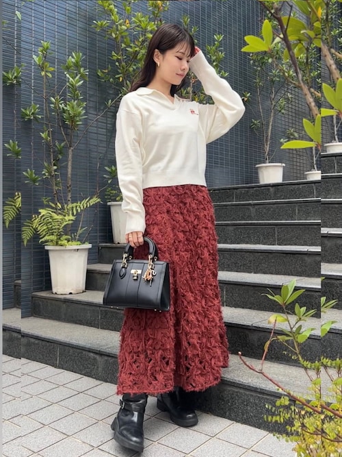 セール】Sustainableデコラティブシフォンフレアスカート（スカート