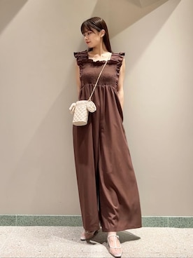 「パンツスタイル」｜「アイテム（オールインワン・サロペット）」を使った、SNIDELさん（レディース・165cm）の夏コーディネート
