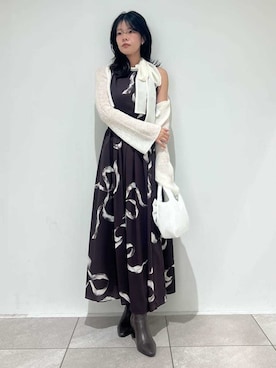 「SNIDEL（スナイデル）のアイテム（シューズ）」を使った、SNIDELさん（レディース・157cm）の冬コーディネート