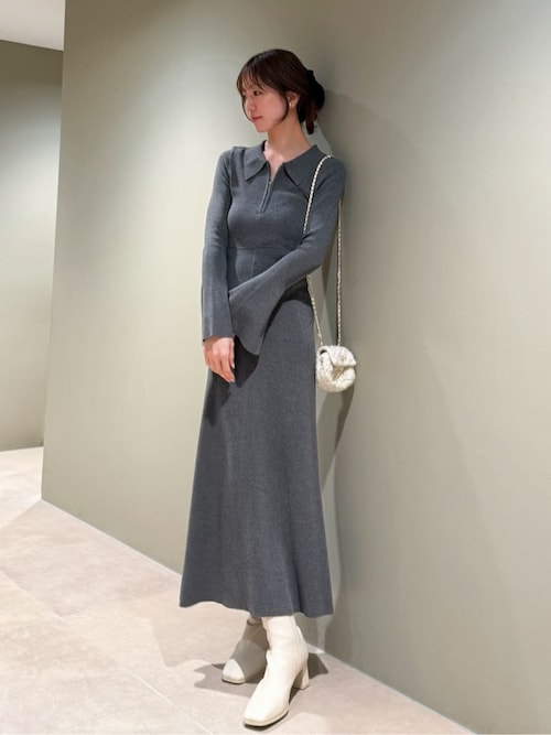 Sustainableスキッパーニットワンピース（ワンピース）｜SNIDEL