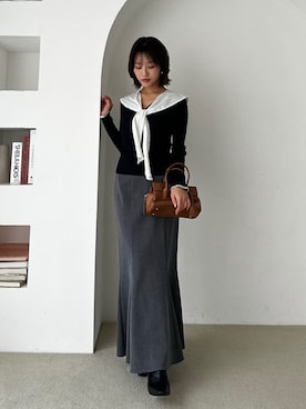 「SNIDEL（スナイデル）のアイテム（スカート）」を使った、SNIDELさん（レディース・153cm）の冬コーディネート