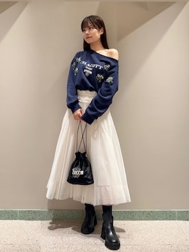 「アイテム（スウェット）」を使った、SNIDELさん（レディース・165cm）の夏コーディネート