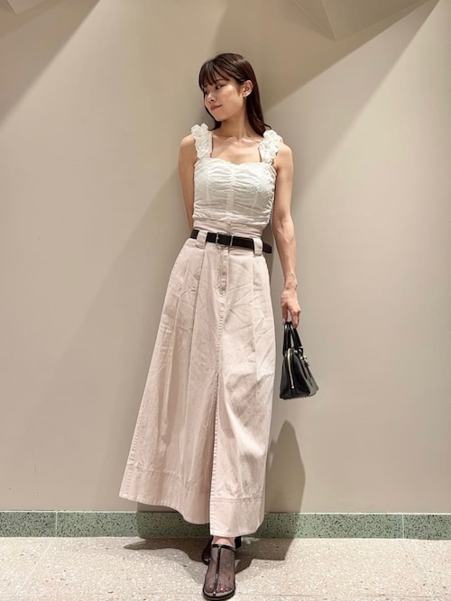 SNIDEL デザインパフスリーブブラウス&バリエワイドパンツ セットアップ セール】デザインパフスリーブブラウス（シャツ/ブラウス