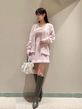 「アイテム（ワンピース、ピンク系）」を使った、SNIDELさん（レディース・165cm）の秋コーディネート