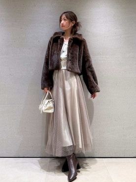 「アイテム（イヤリング）」を使った、SNIDELさん（レディース・162cm）の秋コーディネート