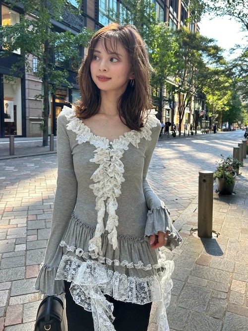 ティアードフリルカットソープルオーバー（Tシャツ/カットソー