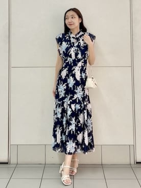 「花柄ワンピース」｜SNIDELさん（レディース・165cm）の春コーディネート