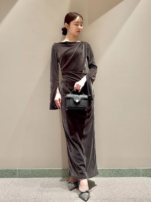 フロッキーベロアドレープドレス（ワンピース）｜SNIDEL（スナイデル