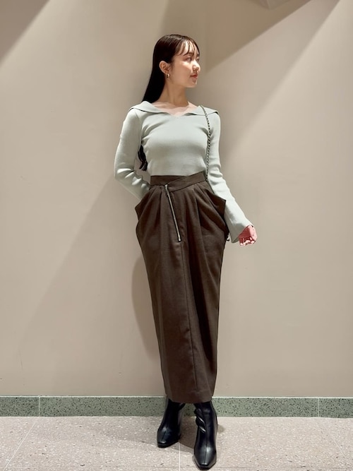 アシメジップドレープスカート（スカート）｜SNIDEL（スナイデル