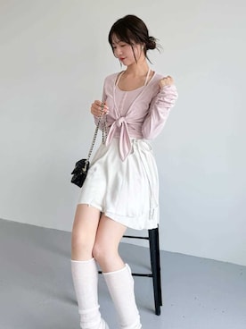 「アイテム（レッグウォーマー）」を使った、SNIDELさん（レディース・162cm）の夏コーディネート