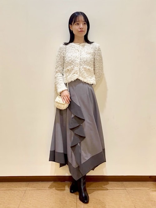 セール】ミックスツイードライクニットカーディガン（カーディガン