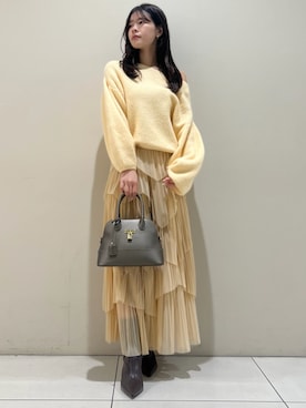 「SNIDEL（スナイデル）のアイテム（ブーツ）」を使った、SNIDELさん（レディース・157cm）の冬コーディネート