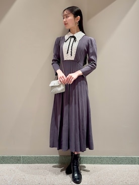 「SNIDEL（スナイデル）のアイテム（ブーツ）」を使った、SNIDELさん（レディース・160cm）の冬コーディネート