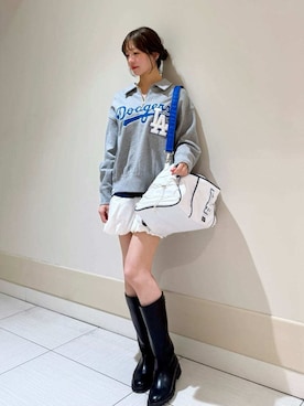 「SNIDEL（スナイデル）のアイテム（スウェット）」を使った、SNIDELさん（レディース・162cm）の春コーディネート