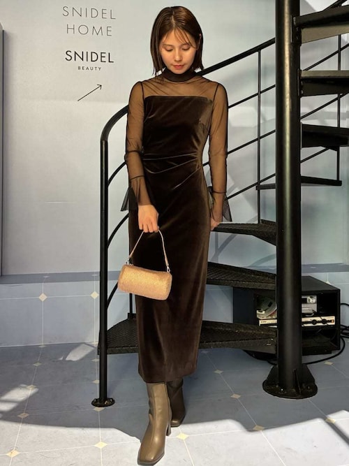 シアードッキングベロアドレス（ワンピース）｜SNIDEL（スナイデル）の