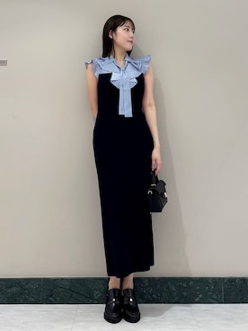 「ニットワンピース」｜SNIDELさん（レディース・157cm）の夏コーディネート