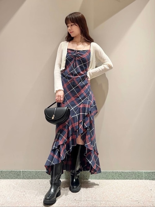 セール】フリルチェックキャミソールワンピース（ワンピース）｜SNIDEL