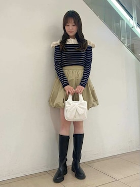 「SNIDEL（スナイデル）のアイテム（パンツ）」を使った、SNIDELさん（レディース・158cm）の冬コーディネート